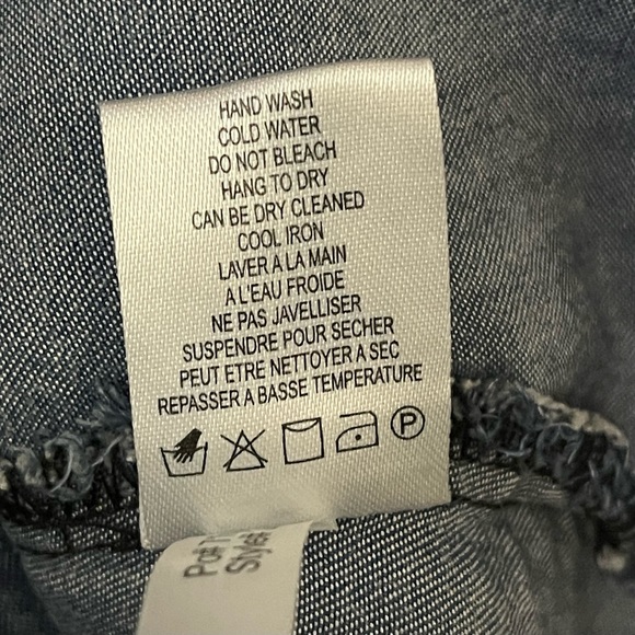 BOSTON PROPER  Denim Embroidered Top XS - Picture 13 of 15